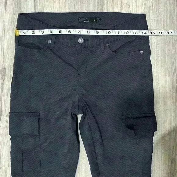 Prana Low Rise Skinny Cargo Ankle Pants Subtle Gray Argyle Print Casual Size 4 - Picture 7 of 7